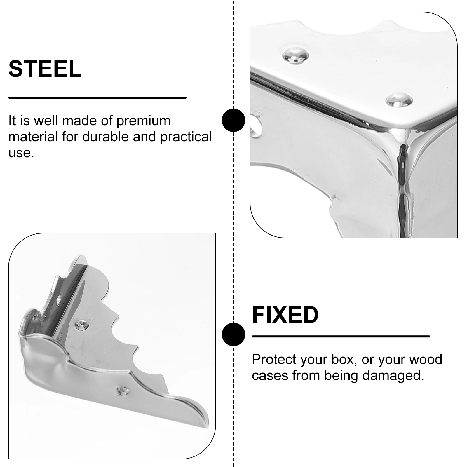 

4 pcs Guitar Box Corner Protector Silver Metal Guards Retro Style Edge Corners Guitar box Decorative Cover Case Protectors