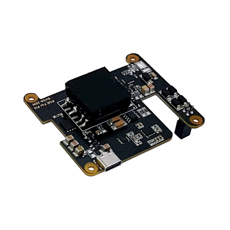For Raspberry Pi 5 POE With PD Trigger Activation Type C Pcie-M.2-Nvme-SSD Power Ethernet 802.3Af/At With Cooler