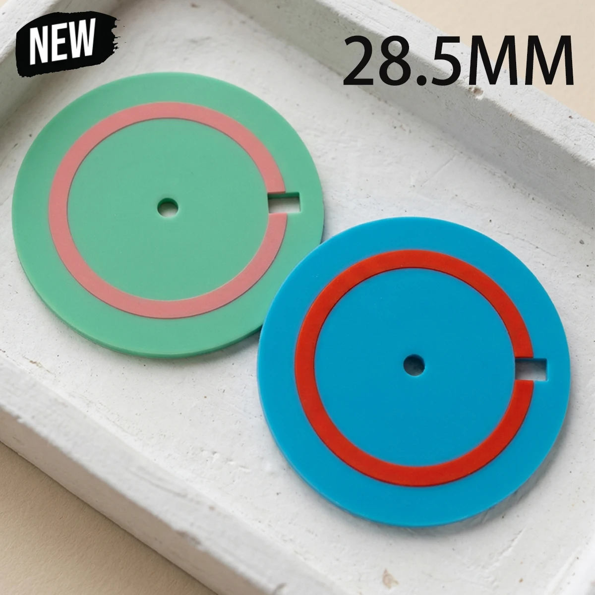 28.5mm Dial Compatible With NH35/4R35 Miyota S215 ETA 2836/2824/2813/8200 Movements Matte Finish Colored Round Dial Replacement
