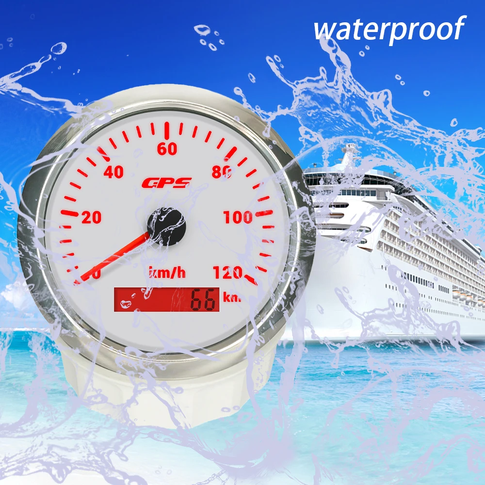 Boat Truck Car Universal 85mm GPS Speedometer 0-30km/h 0-60km/h 0-120kmh 0-200MPH With GPS Antenna 7 Colors Backlight 12V 24V