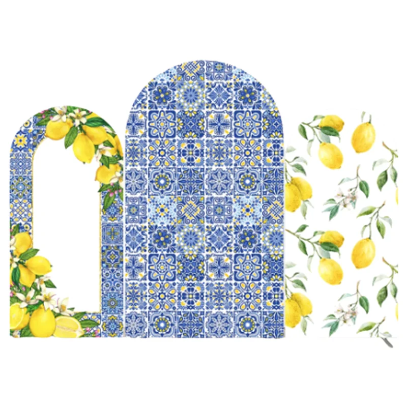 

Floral Lemon Arch Cover Elastic Photo Backdrop Background For Photography Wedding Birthday Party Decoration Celebrate Props