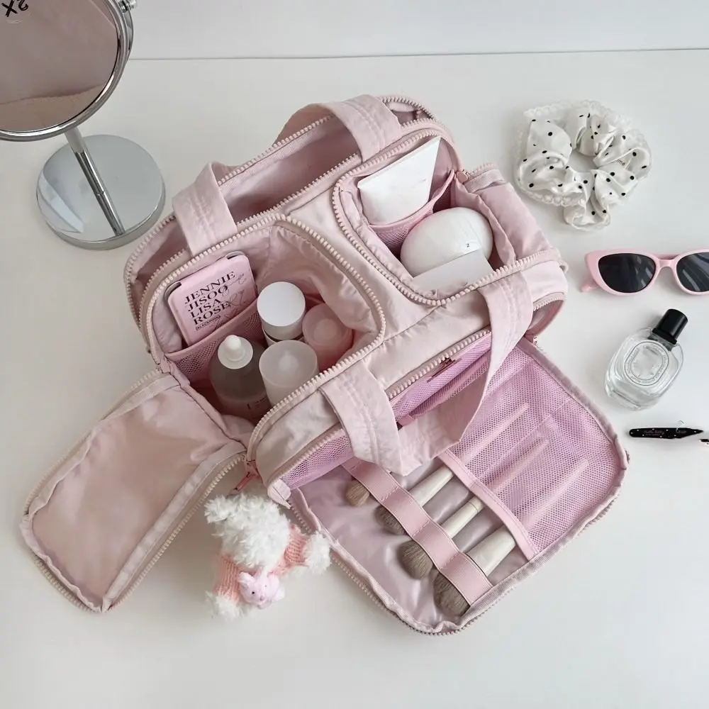 Multi-pouch Travel Cosmetic Bag Nylon Multifunction Makeup Pouch Bag Toiletries Organizer Puffy Travel Wash Bag Shopping