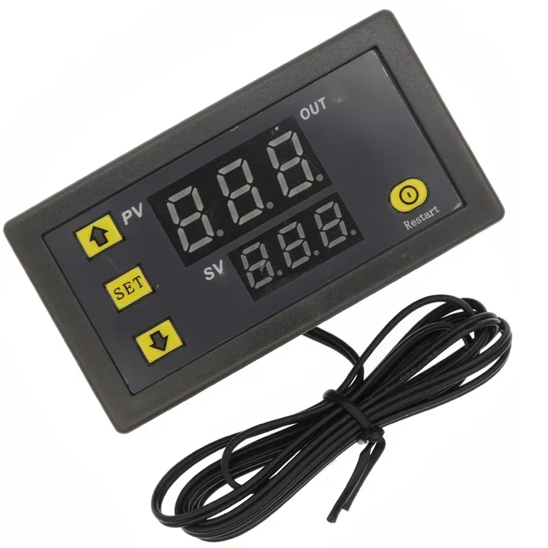 W3230 12V 24V AC110-220V línea de sonda 20A Control de temperatura Digital pantalla LED termostato con instrumento de Control de calor/refrigeración