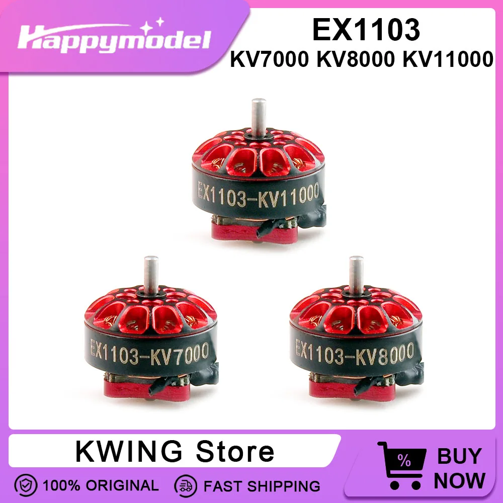 

Happymodel EX1103S 7000KV 8000KV 2-3S Brushless Motor EX1103 KV11000 1-2S Motor For 2-2.5inch FPV Drone RC Quadcopter DIY Parts