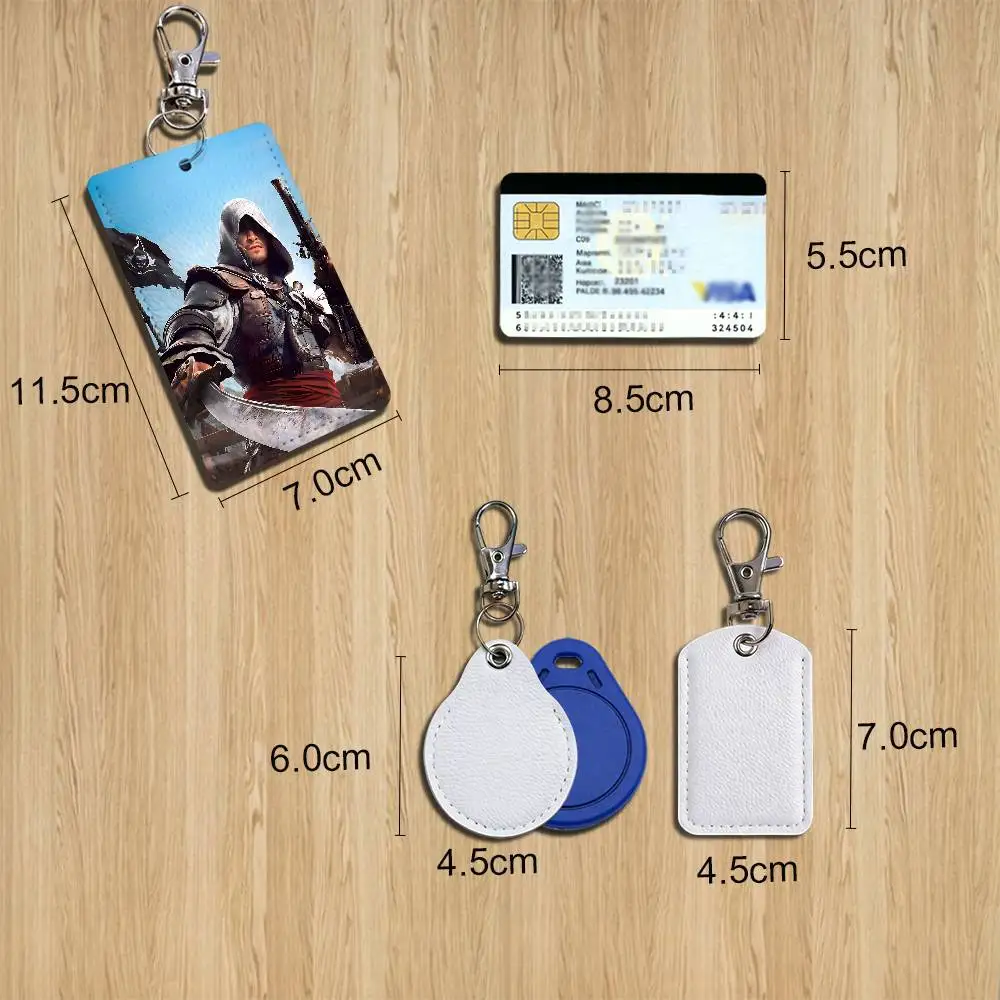 game Black Flag Assassins Cartoon Movie Singer Game Anime Leather Card Holder Can Store Access
