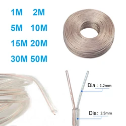1M-50M Transparent  Round 2 Core Electrical Cable Clear Tinned Copper Wire Home Bedroom Bar Lighting Lamp Fitting v27