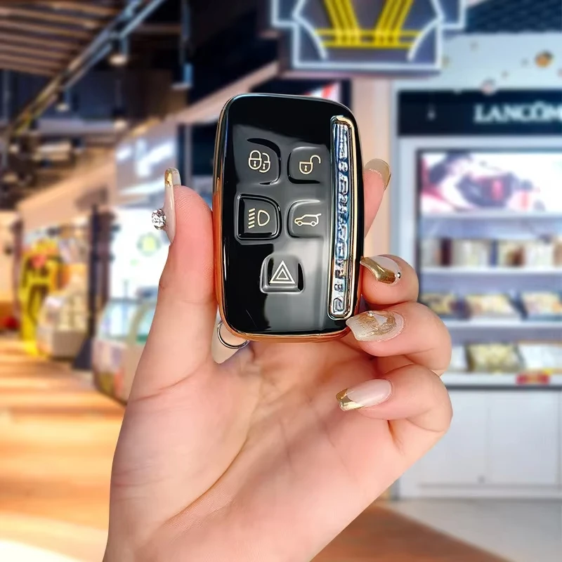 Fashion TPU Car Key Case Cover For Land Rover Range Rover Sport Discovery 3 4 Elander 2 Evoque Accessories Holder Shell Keychain