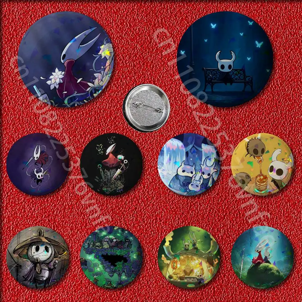 

H-Hollow K-Knight Silksong Badges Badge 25mm 32mm 44mm 58mm 75mm Round Pin Brooch Adornment Souvenir Cosplay Gift