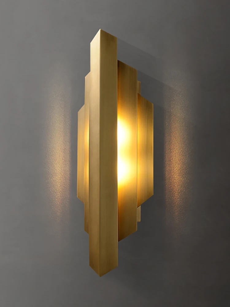 Brass Wall Lamps LED Walkway Post-modern Designer Lighting Fixtures Lustre Indoor Sconces Wall Lights Home Bedroom Decor