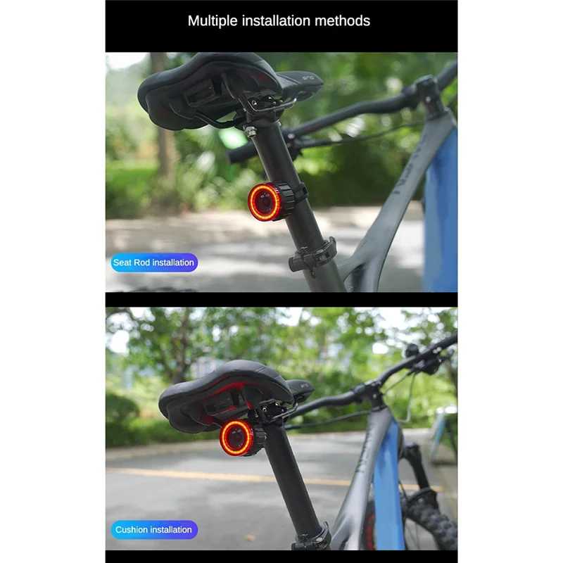 TWOOC bicicleta luz trasera de freno inteligente Cob gran apertura asiento asiento cojín luz trasera bicicleta freno inteligente luz trasera caliente