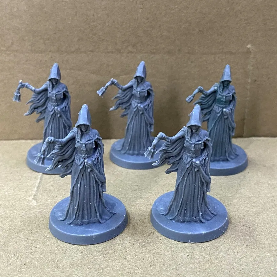 5PCS Bell Ringer Enemy Miniatures Bloodborne Board Game Role Playing Figures Toys Kickstarter Collectible Rare