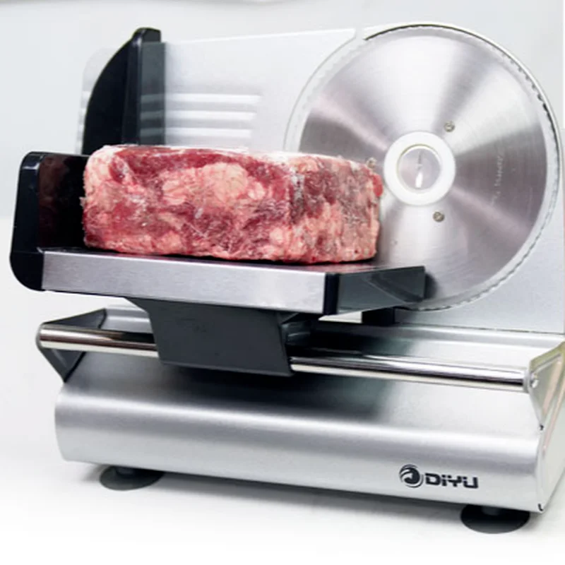 

150W Meat Slicer Machine Adjustable Thickness Electric Automatic Slicer Bread Slicer Stainless Steel Knife Detachable Alloy