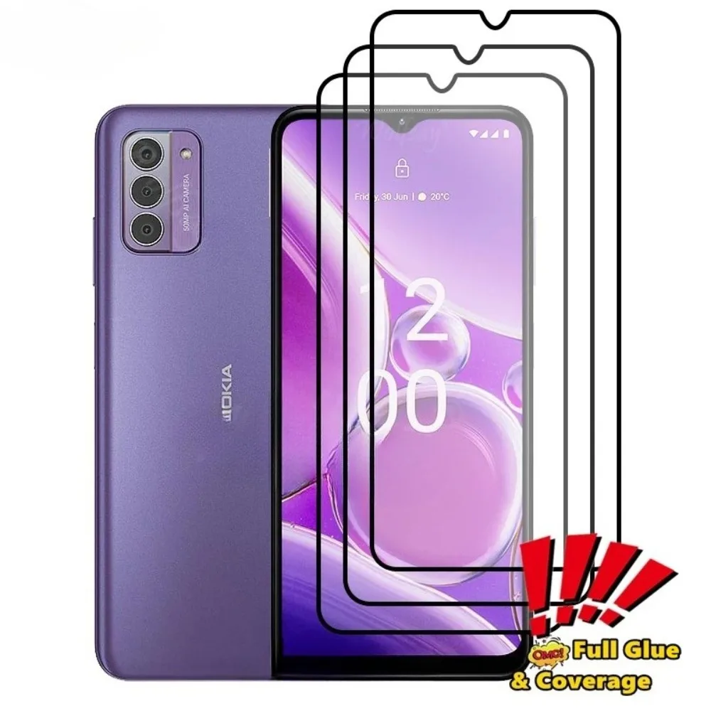 Protector de pantalla de vidrio templado con pegamento de cobertura completa para Nokia G42, para Nokia G42, G10, G20, G31, C60, G21, G11, X31 5G