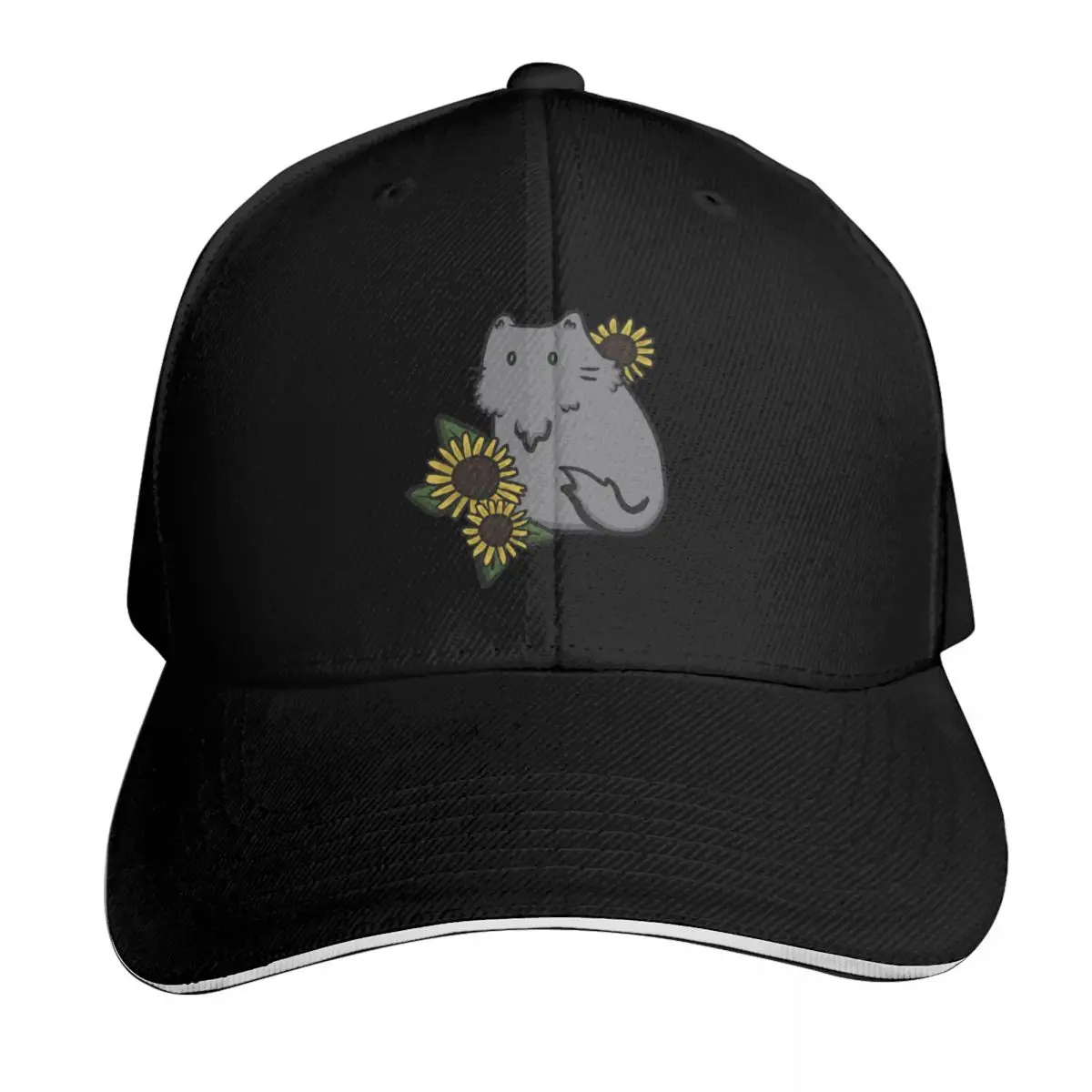 Sunflower Nebelung Cat Baseball Cap Trucker Hat Kids Hat Rave birthday Women Caps Men's