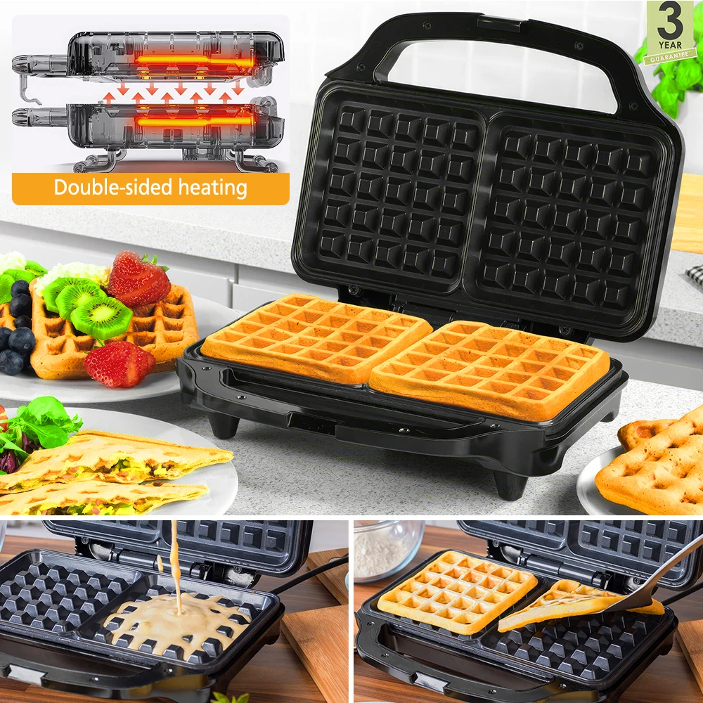 

Homasy Professional Electric Waffle Maker Multifunction Breakfast Sandwiches Waffles Waffle Eggette Machine Non-stick Iron Pan