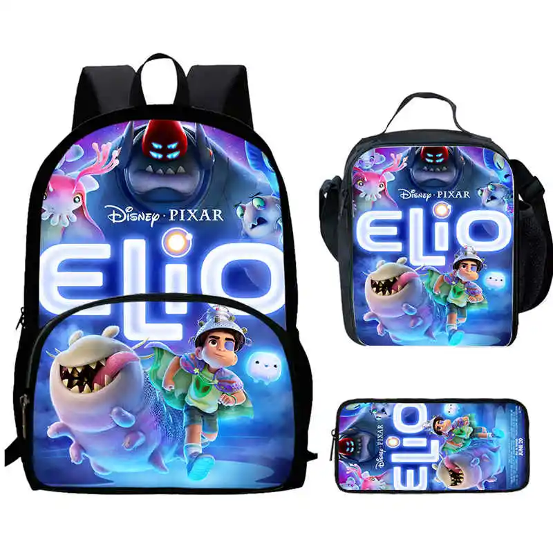 

Cartoon ELIO Child Backpack with Front Pocket,Lunch Bags,Pencil Bags for Aged 5-10,Cartoon School Bags for Boys Girls