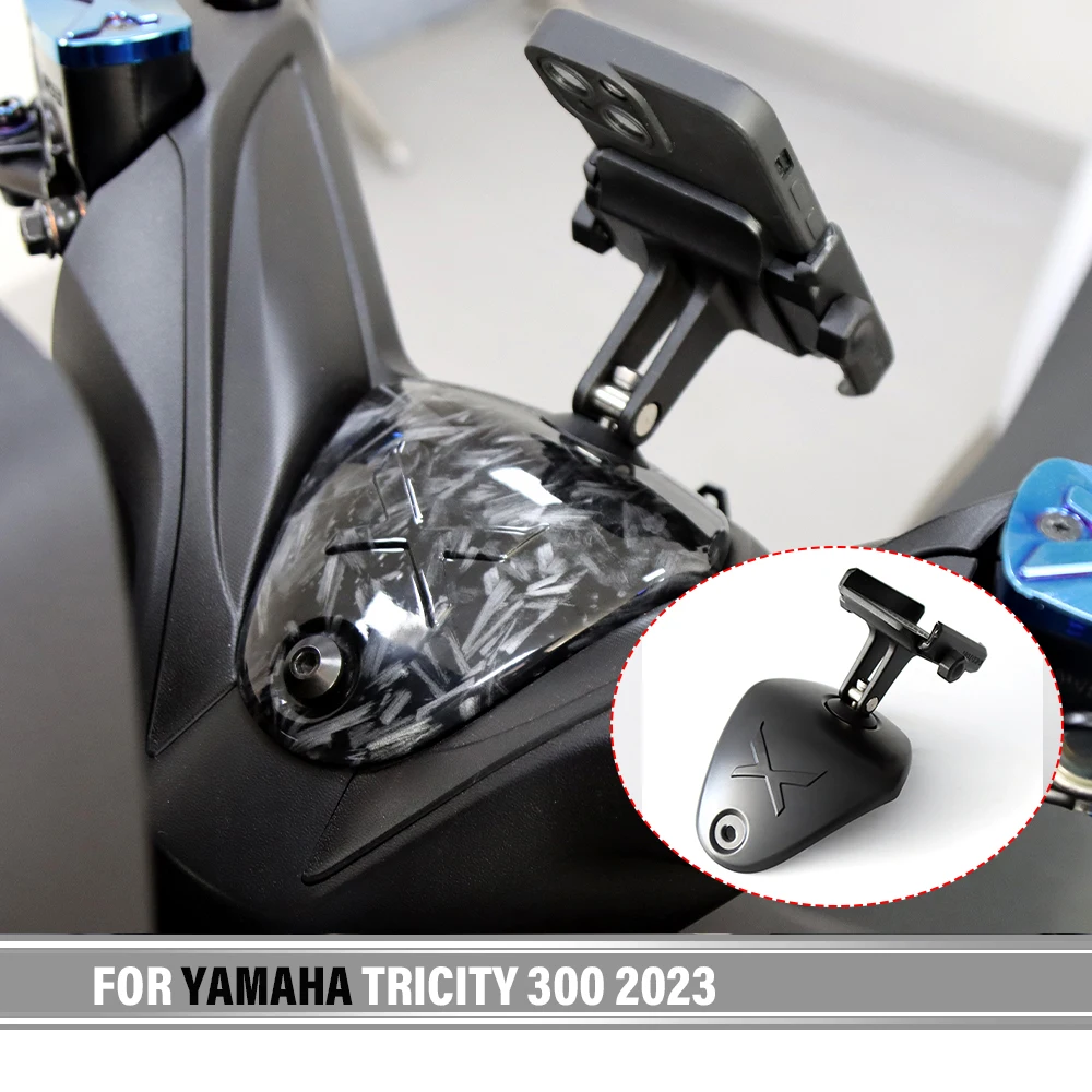 For YAMAHA Tricity 300 Tricity300 2023 Motorcycle Rear Hugger Fender Handlebar Upper Central Cover Light With Mobile holder