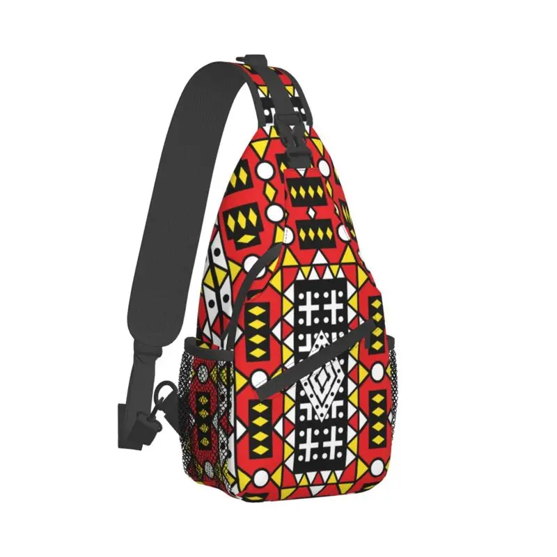 Kizomba Samakaka Ankara Print Sling Chest Crossbody Bag Men Fashion African Pattern Wax Design Shoulder Backpack for Hiking