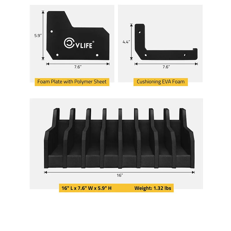 

CVLIFE Foam Rack for Gun Safe Shelf Holder Safe Cabinet Accessories Handgun Rack Stand for Storage 8 Slots