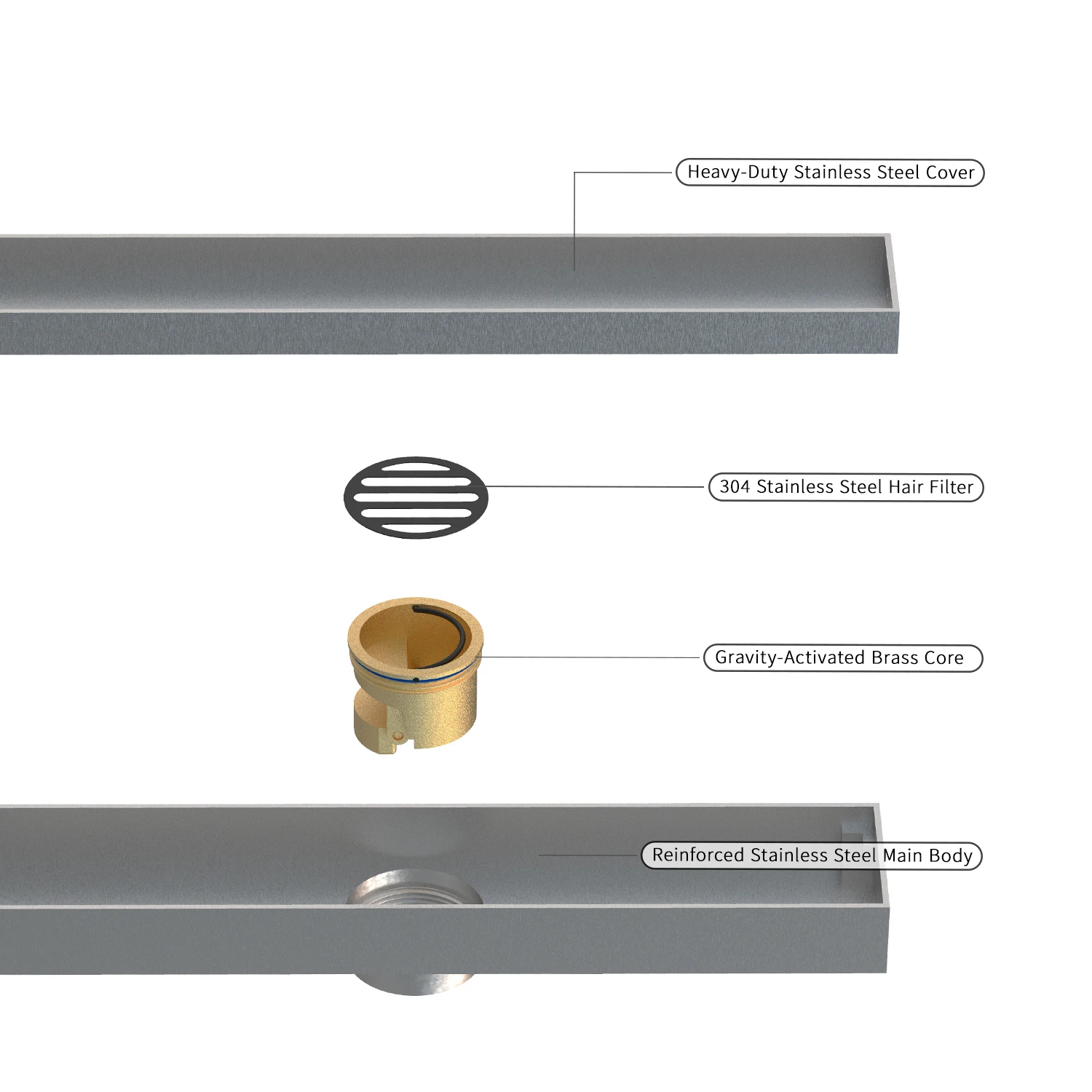 Badkamer Modern Design 304 RVS - Linear Shower Drain Stainless 304 Tile In recensie en prijs