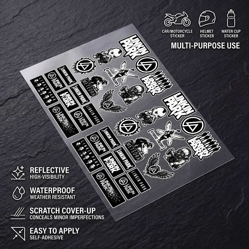L-lInKiN PArK-K Universal Waterproof Reflective Decorative Decals Scratch Hide For Car Motorcycle Helmet Fridge