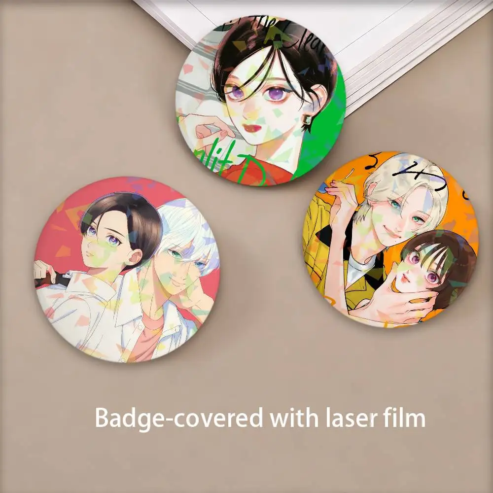 Anime In the C-Clear M-Moonlit D-Dusk Round Badge Lapel Pins for Backpacks Briefcase Laser Brooch Clothes Gifts