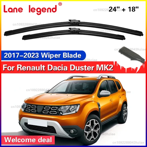 Para Renault Dacia Duster MK2 2017-2023 2018 2019 2020 2021 2022 limpiaparabrisas delanteros parabrisas ventana 24 ""+ 18""