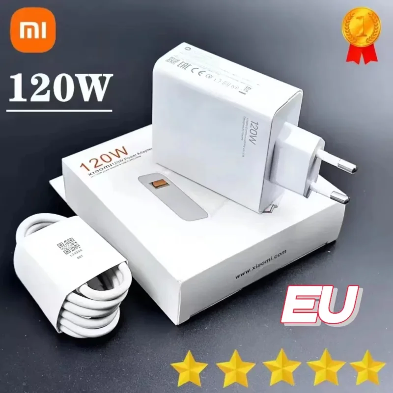 Xiaomi Original Charger 120W 67W 33W Charger Fast Charge EU Wall Gan Charge Adapter USB Type C Cable For Xiaomi Redmi model