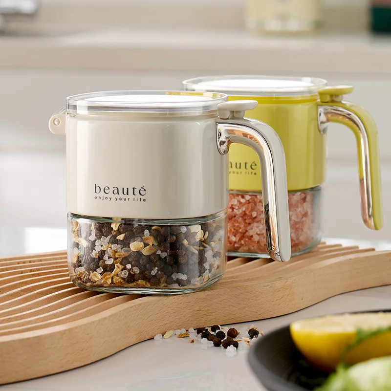 1pcs Luxury Press Seal Spice Container Large Capacity Airtight Seasoning Storage Box Safe Material Exquisite Atmosphere Portable