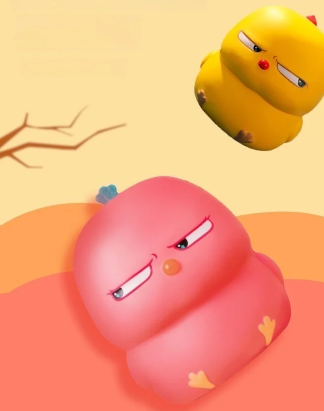Funny little yellow chicken kneading music slow rebound cartoon doll office kneading decompression healing prank toy