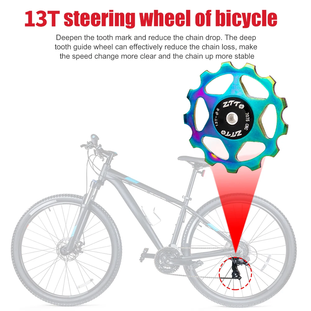 13T Bicycle Rear Derailleur Bearing Pulley Sealed Bearing Jockey Wheel Rear Derailleur Pulley Bike Derailleur Accessories