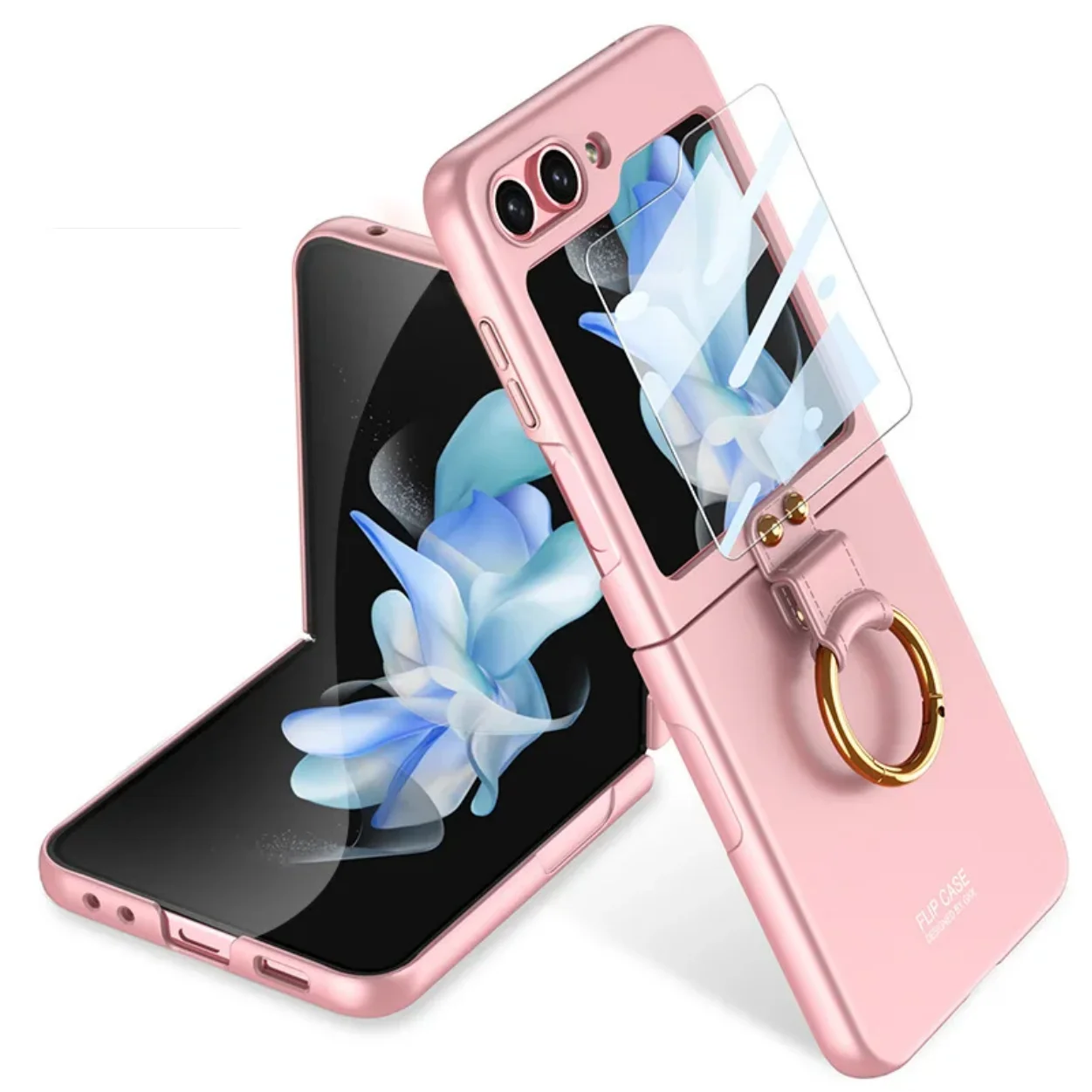 

Ultra-thin ring mobile phone case suitable for Samsung Galaxy Z Flip5 folding screen creative anti-fall protective cover