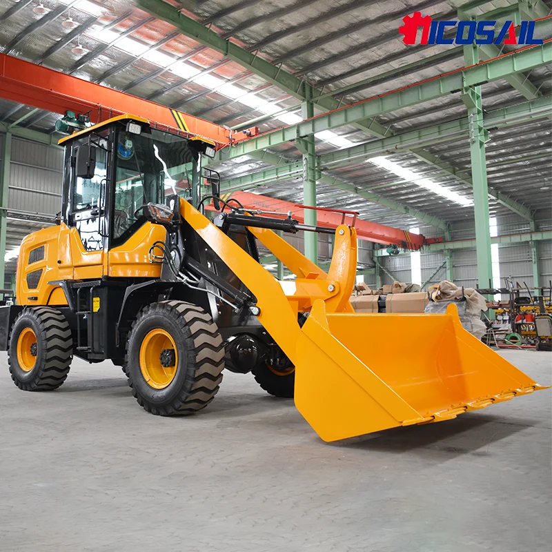 Fabricante Nicosail Mini cargadora de ruedas pequeña de 1,8 toneladas con alta resistencia de rotación y buena rigidez