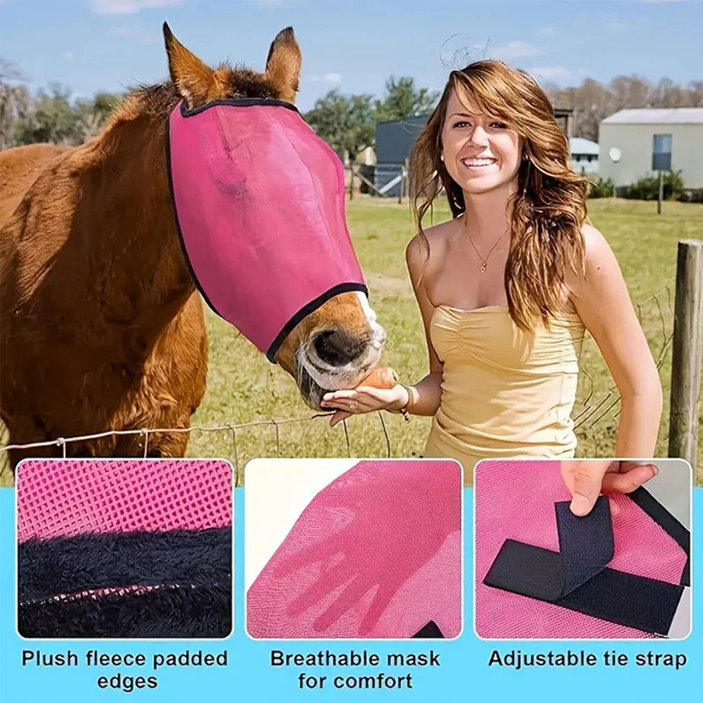 Polyester Protective Horse Mask With Leopard Pattern For Comprehensive Facial Care Made Of Materials type+2