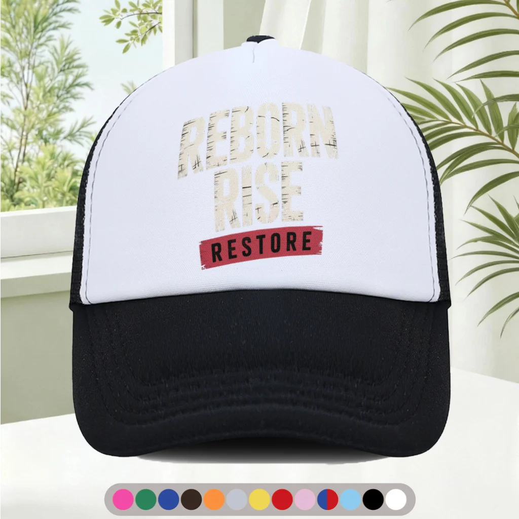 Unisex Trucker Hat with Bend Brim - Lightweight Breathable Mesh Cap Suitable for Outdoor Sports, - Wear, Machine Washable - Dig