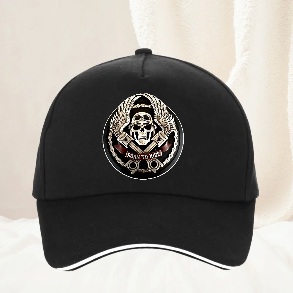 born to ride man outdoor Moto cycling Baseball Cap Adjustable Snapback Hip Hop Hat Skull Motorcycle men Hats