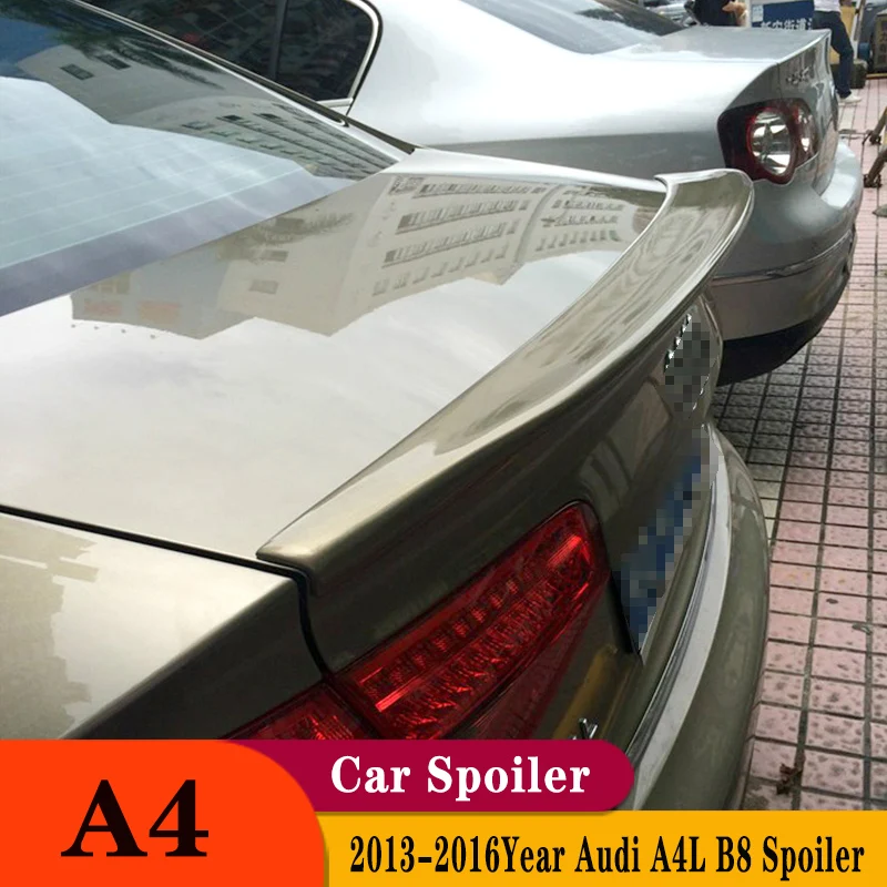 

For Au di A4 B8 2013 2014 2015 2016 Year Sedan Trunk Spoiler ABS Plastic Carbon Fiber Look Black Car Rear Wing Body Accessories