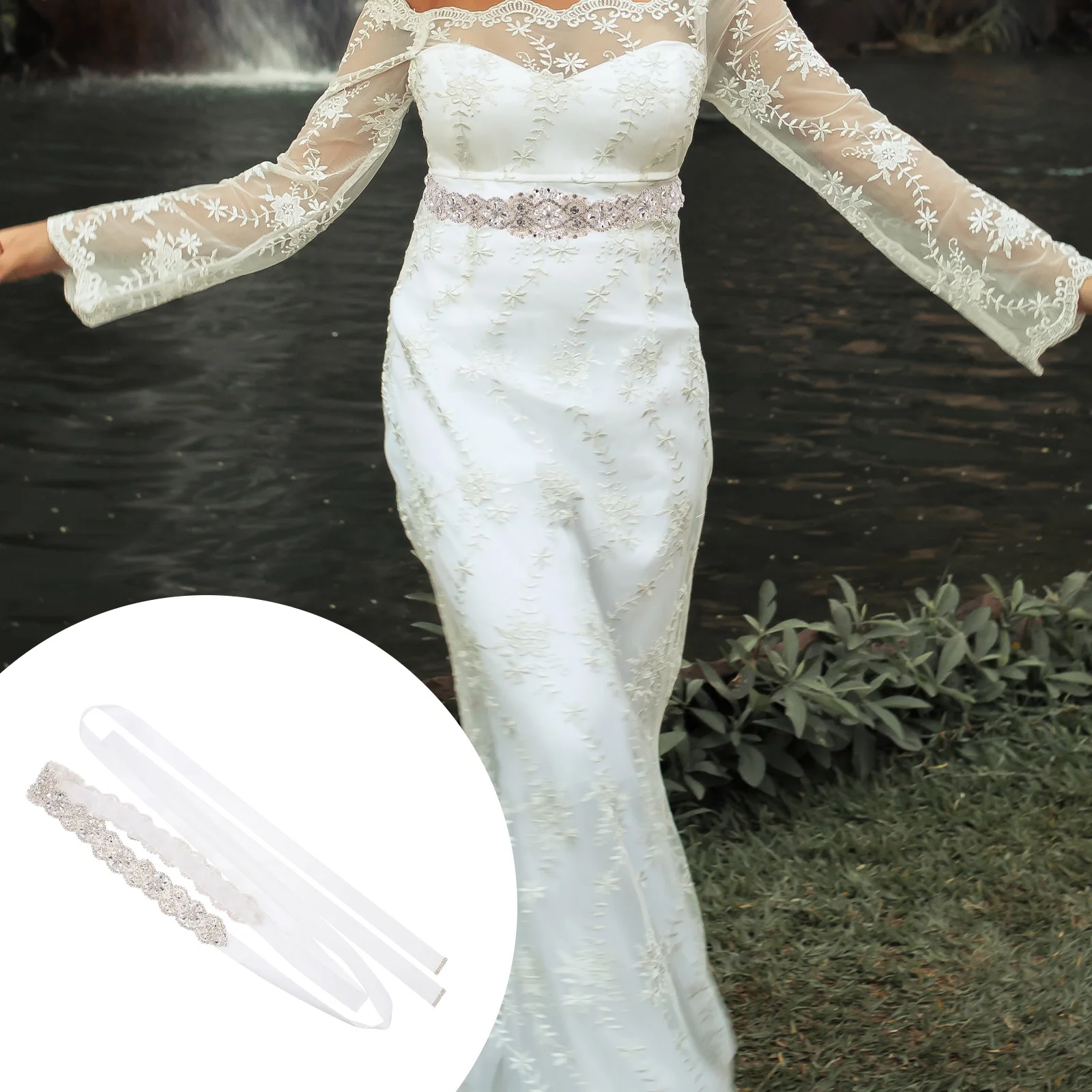 

Rhinestone Pearl Belt White Bride Belts Chic Delicate Design Durable Light Wedding Party Banquet Everyday Match Luxury Bridal