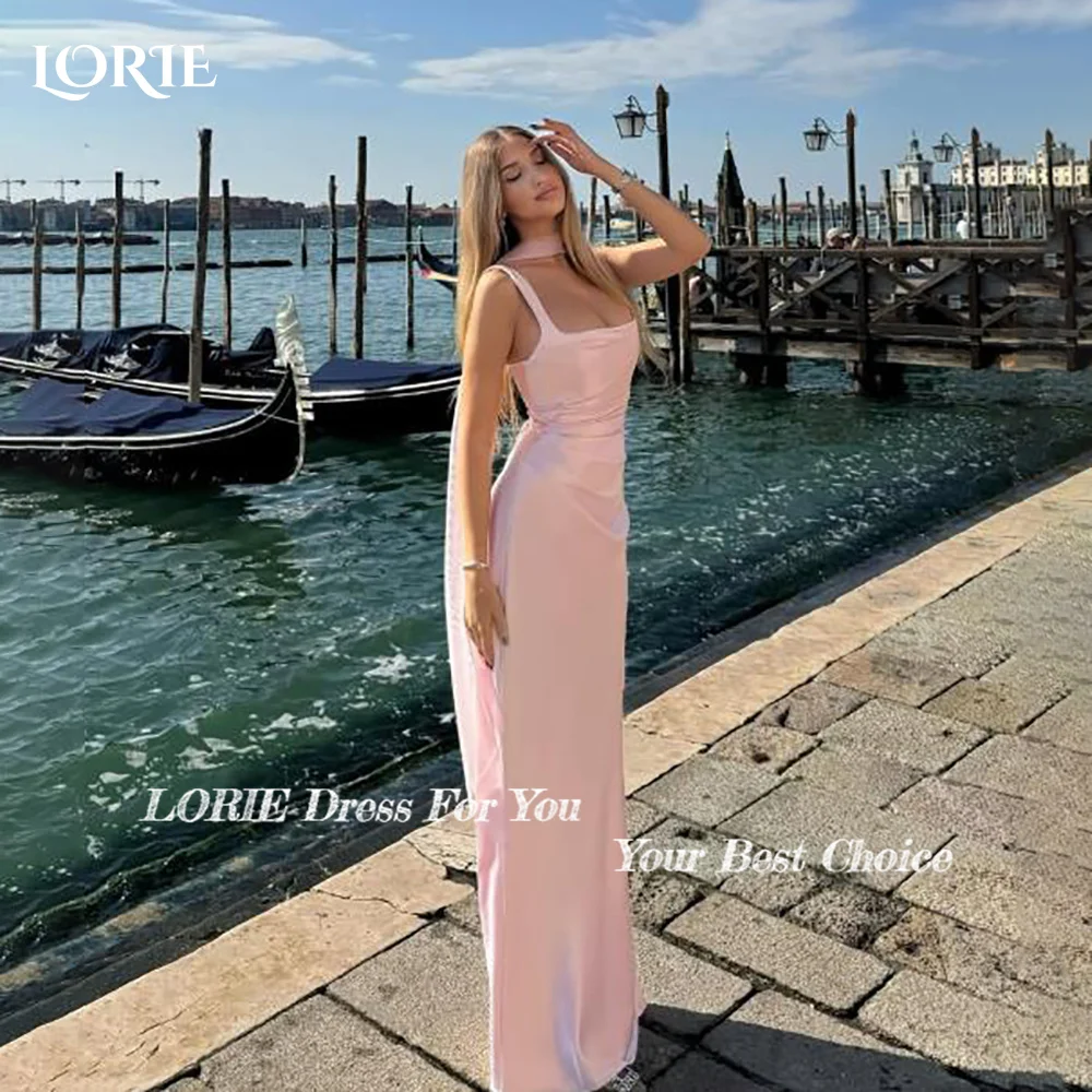 LORIE السباغيتي الأشرطة حورية البحر مساء اللباس تول الخامس الرقبة الطيات مثير ألف خط كشكش فستان الحفلة الراقصة مخصص شق العروس حزب ثوب