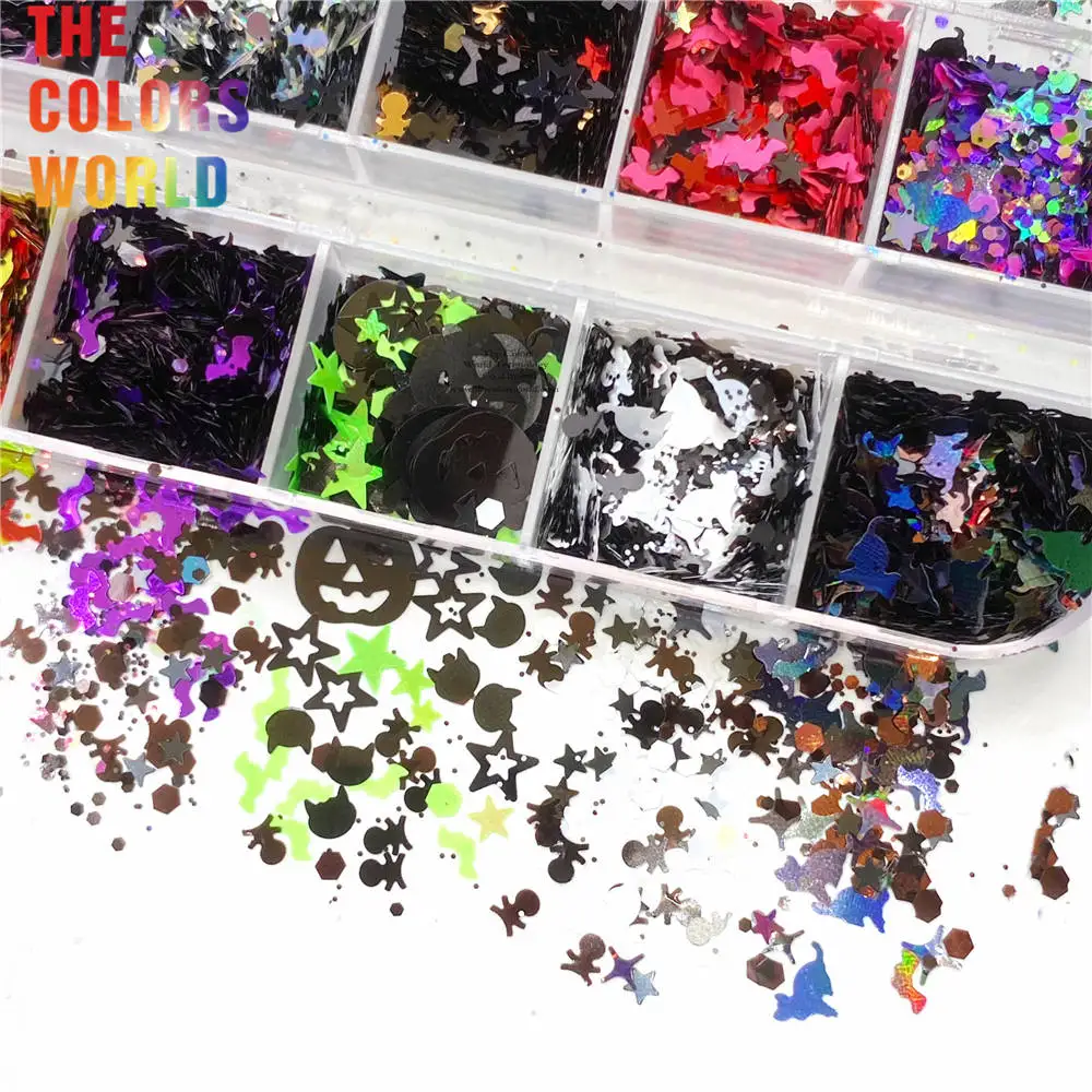 

TCT-838 Halloween Nail Art Glitter Sequins Nails Glitter Flakes Body Art Tumbler Crafts DIY Handwork Accessories Festival Party