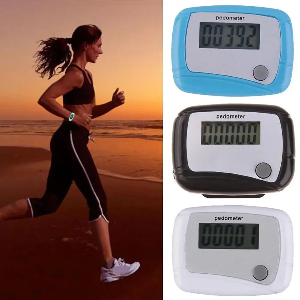 1Pc 3D Waterproof Multifunctional Pedometer Walking Sports Calorie Counting LCD Display Fitness Equipment