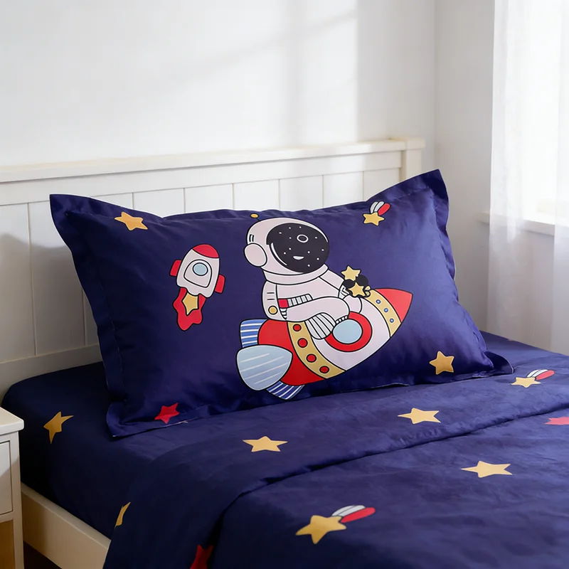2 Pieces/1 Pair Set 40x60/48x74cm 100% Brushed Fabric Printed Pillow Cases Pillow Cover Set