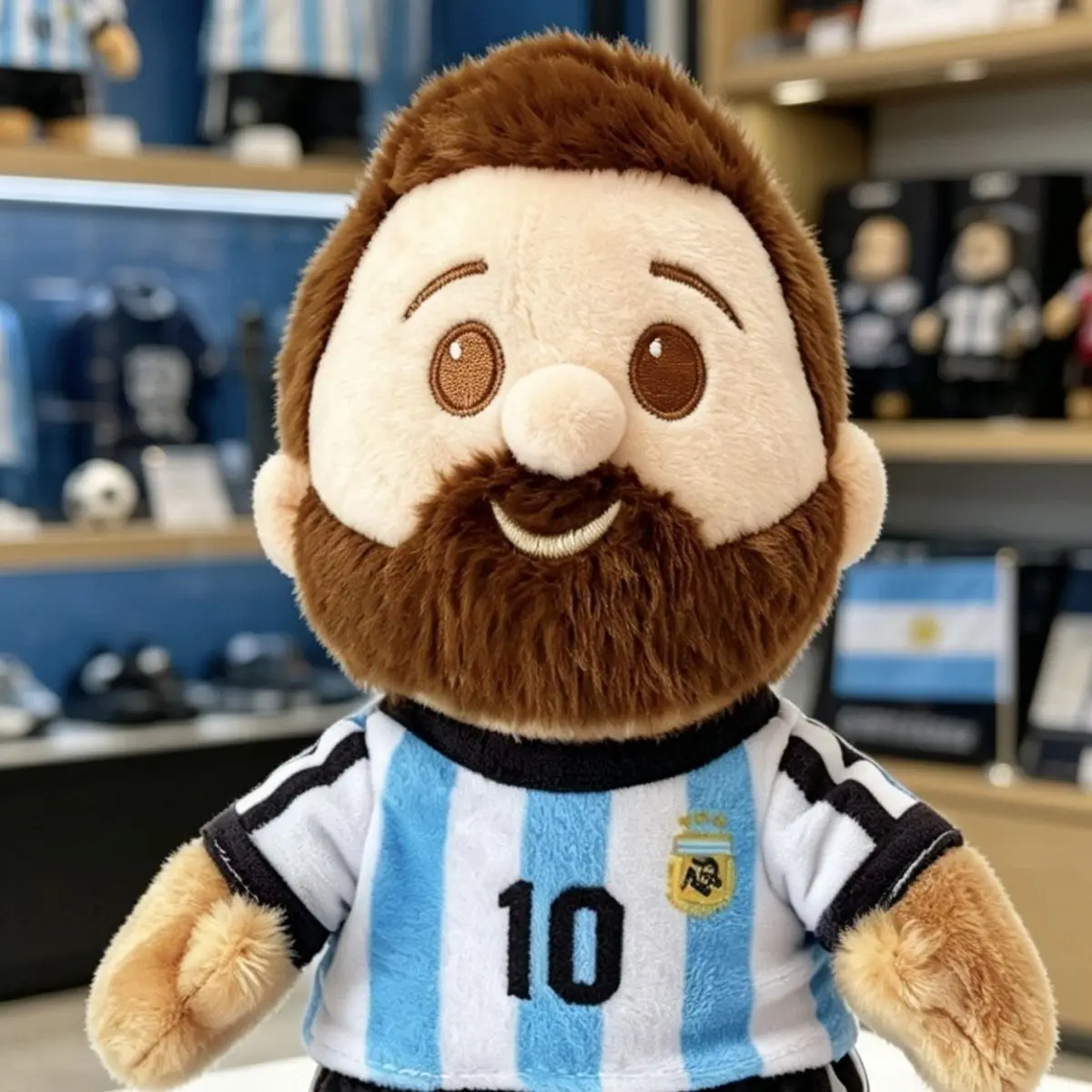Cute Peripheral Toy Birthday Holiday Gift 18cm Football Star Messi Plush Cotton Doll view 4