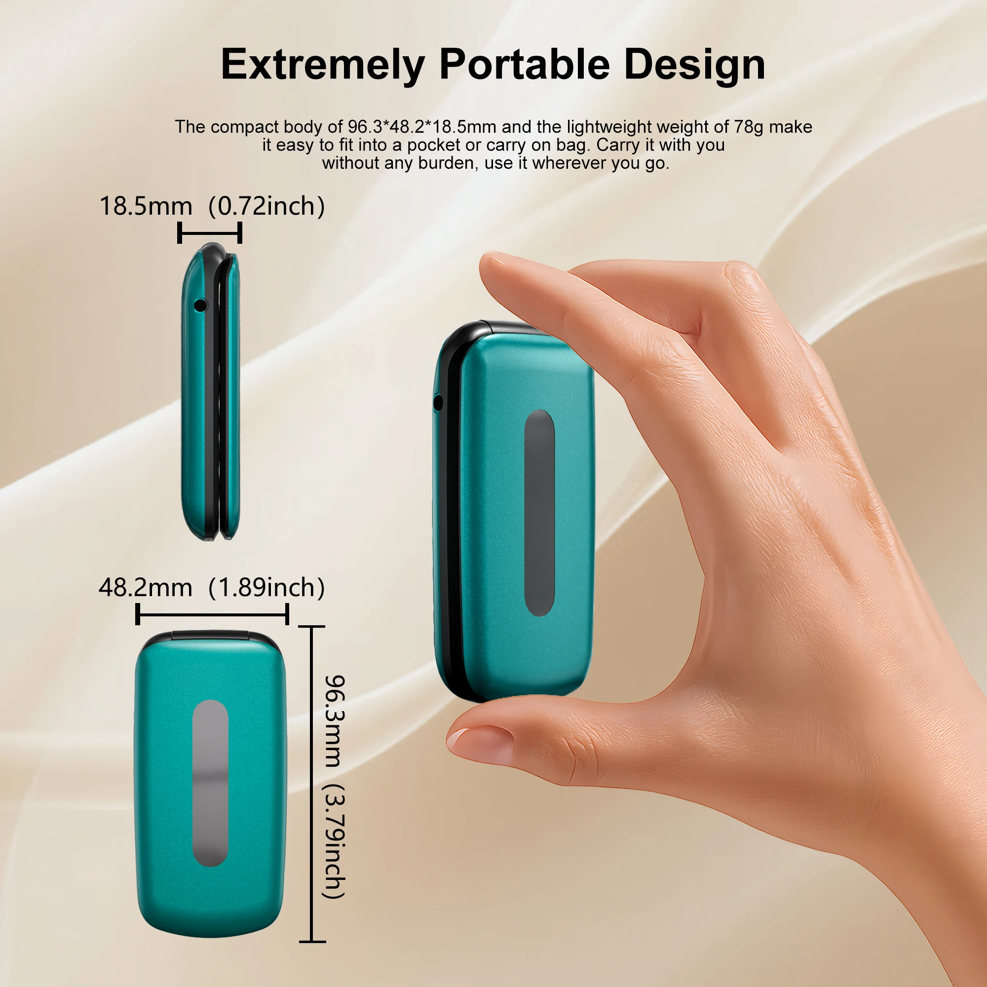 SERVO F4 Flip Mobile Phone Dual SIM Standby Speed Dial Call Recording Blacklist MP3 FM Radio 2G GSM Press Key Foldable Cellphone