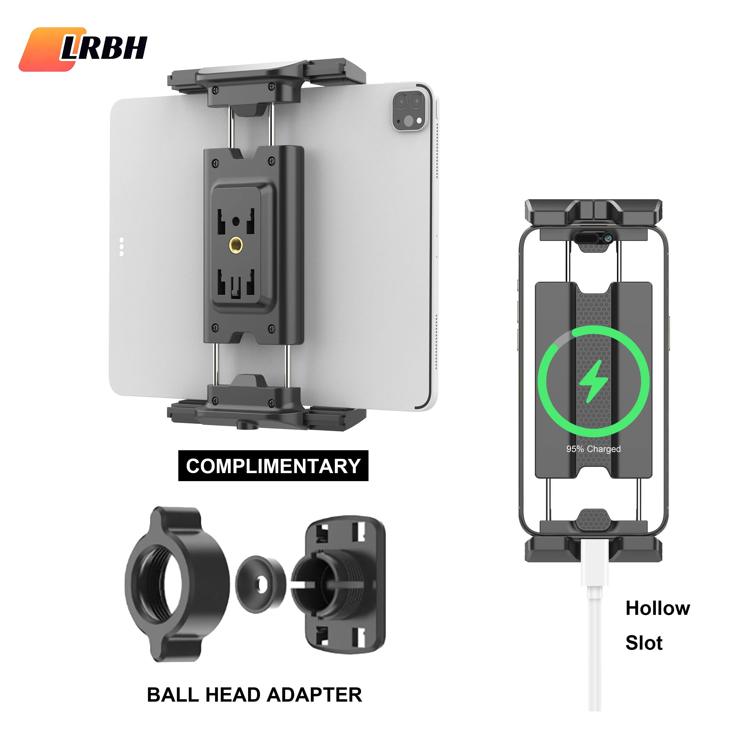 Tablet Holder Tripod Accessories for iPad Mobile Phone Universal Clip Fixer Portable Horizontal and Vertical Shooting