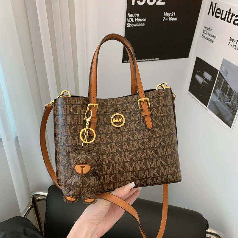 

​ ​ Женская сумка премиум-класса, дизайнерская европейская винтажная сумка-тоут с принтом, классическая большая вместительная минималистичная сумка на плечо, модная, высокое качество