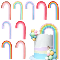 Rainbow Cake Topper for Kids Girls Birthday Cake DIY Decoration Baby Shower Wedding Cake Dessert Decor Unicorn Party Supplies