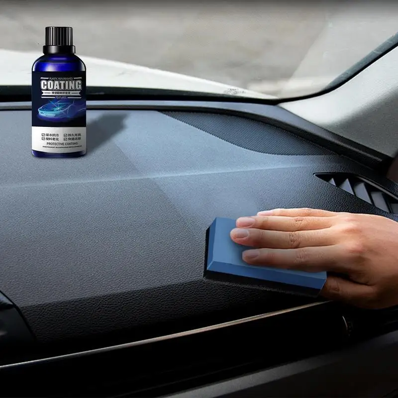 Car Interior Polish 30ml Cleaning Agent Car Black Trim Restorer Long-Lasting Waterproof Reconditioning Agent For Car Detailing