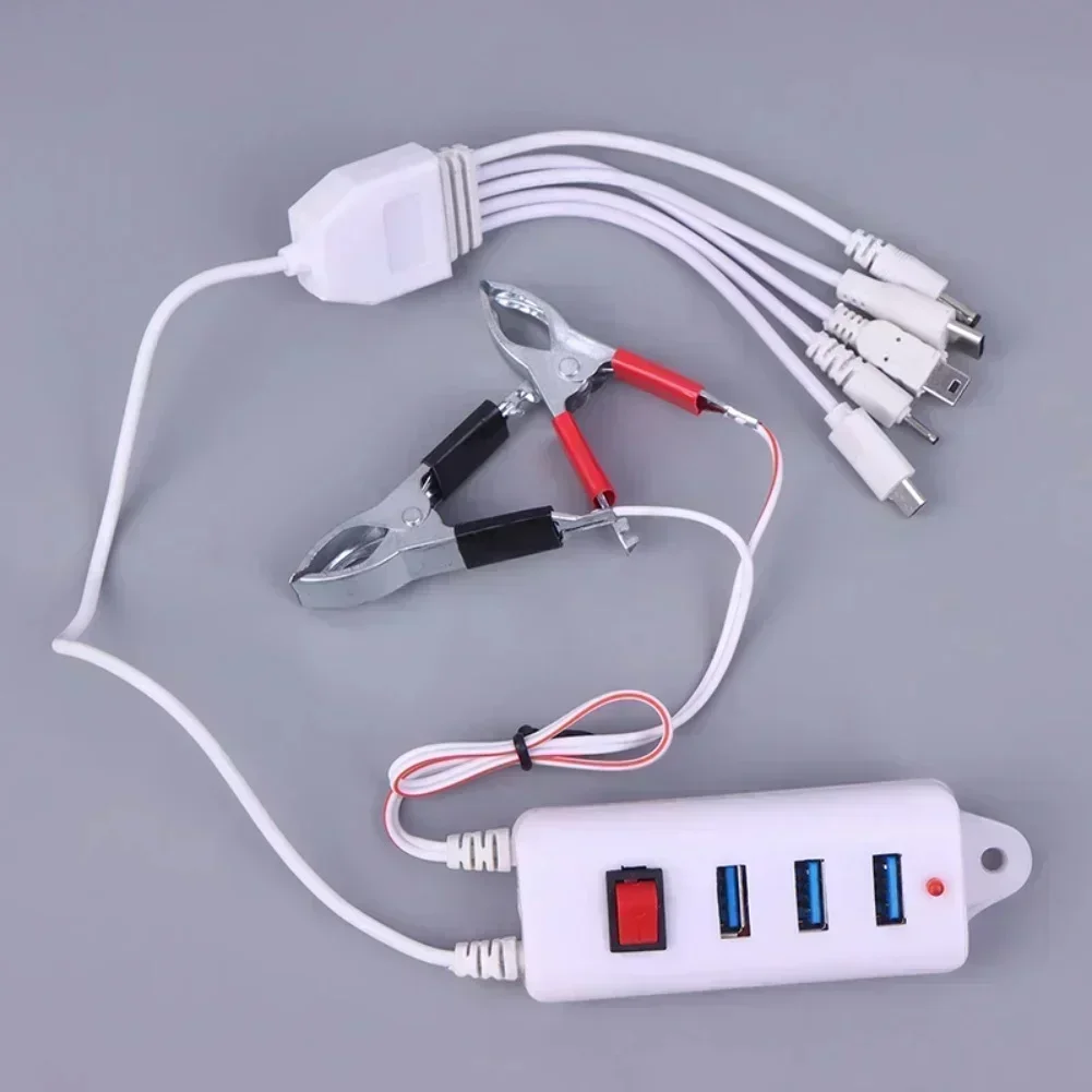 3 USB clip charger with switch easy power control compatible with smartphones tablets and other USB devices portable design