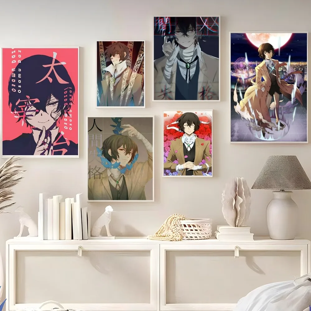 Bungo Stray Dog Osamu Dazai Good Quality Prints and Posters Waterproof Paper Sticker Coffee House Bar Posters Wall Stickers